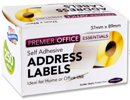 Roll 250 89x37mm Address Labels
